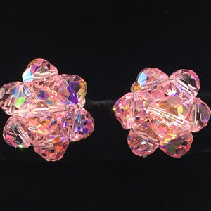 Fabulous Vintage Pink Crystal Earrings